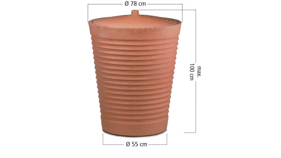 9000700K Tuscan Terracotta water butt dimensions