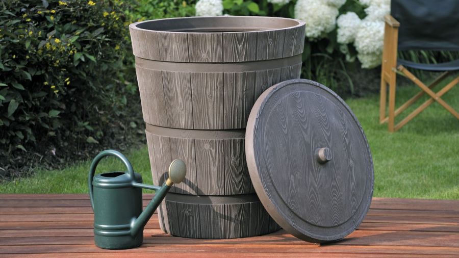 9000720K Rustico Walnut 275l water butt for dunking watering cans